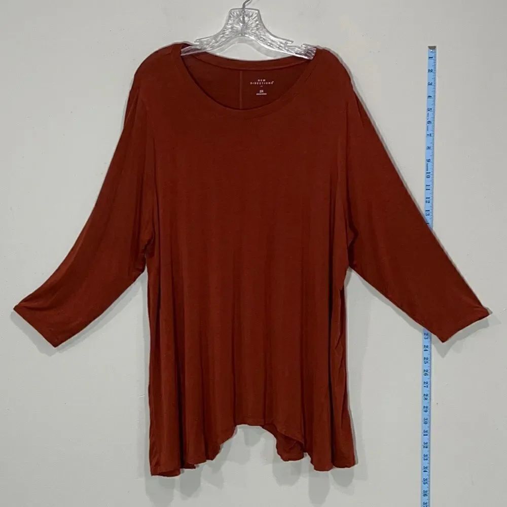 Plus Size Redish Orange Long Sleeve Top. Size 2X